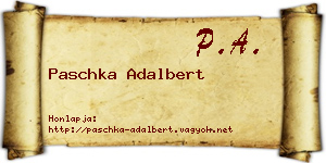 Paschka Adalbert névjegykártya